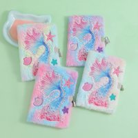 2pcs Cute Cartoon Fluffy Mermaid Tail A5 Lockable Notebook Student Stationery Diary Notebook Homework Reward Gifts