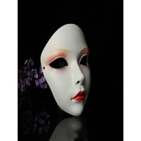 Creative Full Face Cosplay Geisha Mask Dress Up Spooky Hanfu Cosplay Mask Funny Flower Japanese Mask Toy Halloween