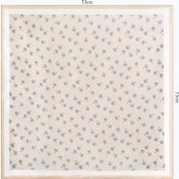 100% Mulberry Silk Scarf 53x53cm Cream Blue Daisy Polka Dot Print Square Neck Bandana Versatile Women's Fashion Accessory