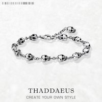 Skulls Link Chain Bracelets Punk 925 Sterling Silver Fashion Rebel Street Jewelry Europe Gift For Men Women