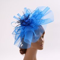 Vintage Bridal Flower Feather Hats Elegant Wedding Accessories Bride Net Hats White Fascinator Hats Women's Formal Occasion