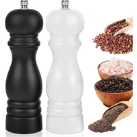 Solid Wood Salt and Pepper Mill Adjustable Ceramic Grinding Core Manual Spice Grinder Kitchen Cooking Seasoning Tools