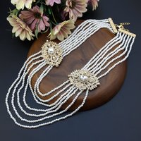 Neovisson haute qualité maroc multicouche chaîne collier Caftan bijoux Long cristal arabe mariée vêtements accessoire cadeau