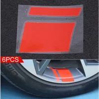 6pcs Car Sticker Reflective Car Wheel Rim Vinyl Warning Stickers Hash Mark Stripe Racing Wheel Hub Decals