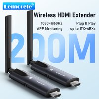 Lemorele 5G 200M Wireless HDMI Transmitter and Receiver Meeting Bluetooth Transmitter PC TV Projector Monitor Video Transceiver