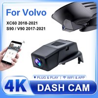 Dla Volvo S90 V90 XC60 2018-2021 Przednia i tylna kamera samochodowa 4K do rejestratora kamery samochodowej WIFI Rejestrator samochodowy Urządzenia do nagrywania