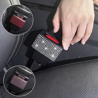 2-Piece Car Seat Belt Socket Protectors, Sparkling Rhinestone - Car Seat Belt Covers, Scratch-Proof, Car Interior Decoration