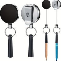 2pcs retractable steel pen holders, marker pens and carpenter pencils, flexible pen holders and metal clips, for nurses, waiters
