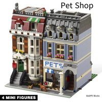 2026 Popular 2032pcs Construction Street View 10218 Pet Shop Building Blocks Set Assemble Puzzle Model Toys For Birthday Gifts image 4
