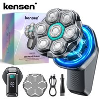Kensen S32 Electric Head Shaver for Men 7D Floating Cutter USB-C Rechargeable 8100/8500 RPM IPX6 Waterproof Magnetic Head Razor
