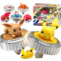 Pokemon Elf Spinning Top Gyro Ball Actionfigur Figur Pikachu Charmander Squirtle Mew Eevee Launcher Kinder-Kampfspiel-Spielzeugset