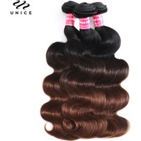 UNice Hair Chestnut Brown Ombre Body Wave Bundles 1/3/4 PCS Deal 100% Human Hair Bundles Sew In Quick Weaves 8-26 Inch