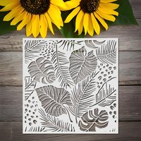 1PC 11.8 Inch Tropical Leaf Stencil Template Botanical Jungle Painting Stencil for DIY Wall Furniture Decor