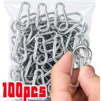 1-100pcs Carabiner Spring Snap Hook Alluminum Alloy Carabiner Steel Clips Keychain Heavy Quick Link for Camping Hiking Travel