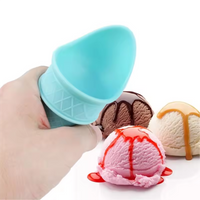 Ice Cream Cup Holder Ice Scoop Children's Ice Cream Cup Reusable Plastic Ice Cream Scoop Food Grade Kitchen Tool Ice Cream Spoon