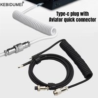 Mechanical Keyboard Coiled Cable USB Type C Mechanical Keyboard Aviator Desktop Computer Aviation Connector Cord Max 3Meter