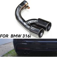 1 PCS Car Accessories Dual Exhaust Tip For BMW F30 316i 2013-2016 304 Stainless Steel Car Twin Exhaust Pipe Muffler Tip Tailpipe