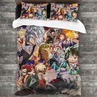 3D Print Anime My Hero Academia Bedding Set Duvet Cover Sheet Printed Bed Set Pillowcase Full Queen King Size Comforter Bedroom image 4