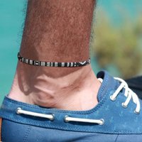 Men's Surfer Anklets,Bohemia Handmade Rope Cord Chain Barefoot Ankle to Boys Male Summer Holiday Beach Jewelry,Length Adjustable