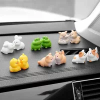 2Pcs Cute Cartoon Car Ornaments Creative Cat Rabbit Frog Center Kissing Console Decorative Accessories Unpacking Car Ornaments