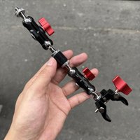 Superior Quality Metal Super Clamp Set with Double Ball Head Arm for DSLR Monitor, Light, Mic, and Phone Mount