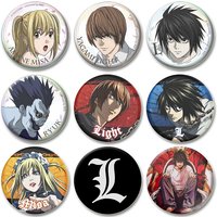 32/44/58mm Anime Death Note Enamel Pins Handmade Round Brooch L AMANE MISA YAGAMILIGHT RYUK Cosplay Badge Backpacks Jewelry Gift