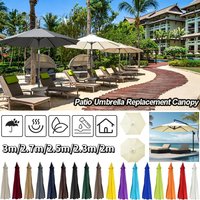 7 Sizes Parasol Replaceable Cover Umbrella Top Cloth Waterproof UV Protection Outdoor Garden Sunshade Canopy For 6 Ribs /8 Ribs