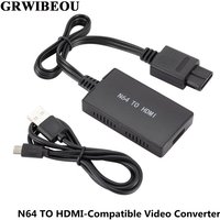 GRWIBEOU HDMI-compatible Adapter Cable N64 to HDMI-compatible Adapter 720P/1080P N64 HD Switch Converter For N64/SNES/GameCube