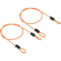 Security Steel Cable 2.5mm x 0.5m/1.64ft Coated Luggage Lock Wire Rope with Double Loop 2 Pack for Luggage Outdoor Gear and Gate