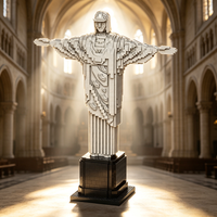 3D Christ Redeemer Model Micro Blocks a Sacred DIY Desk Decor a Meaningful Religious Gift for Faith Enthusiasts and Believers