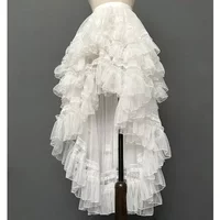 Gothic Lolita Layered Underskirt Sweet Princess Mesh High Low Ruffled Skirt for Women
