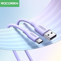 Rocoren USB Type C Data Cable 3A Fast Charging Cord For iPhone 15 Samsung Galaxy S24 Xiaomi QC 3.0 Type-C Phone Charging Cable