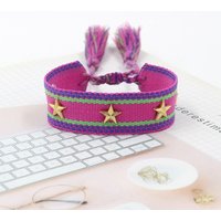 Bohemian Hand Woven Tassel Bracelets Star Rivet Adjustable Studded Stars Bracelet Handmade Friendship Bracelets Women Jewelry
