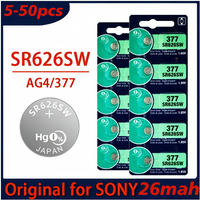 Original For SONY 5-50Pcs 1.55V AG4 377 SR626SW Button Cell Battery, for Watch Clock Toys Small Devices