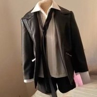 45cm Doll's Clothes Suit Dress Up Accessories Leather Uniform Set for 1/4 Dolls