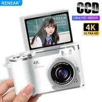 Portable 4K CCD Digital Camera HD 48MP Flip Screen Vintage Camcorder For Student Girl Adult Titok Kid Gift Filter Digital Camera