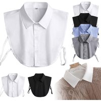 Gray Fake Collar Blouse Elegant Ruffle Edge Blouse Versatile Adult Shirt Exquisite Solid Color Shirt Independent Packaging Shirt