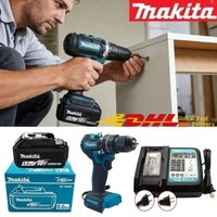 100%Makita Electric Screwdriver Hand Drill DDF487 18V 6.0Ah Battery High Capacity Powerful Multi functional Brushless Motor