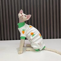 Cartoon four-legged clothes, carrots, bunny prints, hairless cat clothes, sphynx cats, devon, all-inclusive, hair-proof, sleeved
