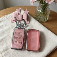Pink Tpu Key Case for Land Rover Range Rover Discovery 5 Sport 2018 2019 for Jaguar XEL E-PACE Remote Car Key Cover Fob Keychain