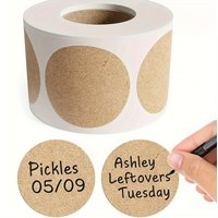 500 pcs 1 roll Kraft Dissolvable Mason Jar Labels Dissolvable Food Labels for Containers Jam Homemade Canning Jar Stickers