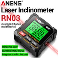 Magnetic Rechargeable Digital Angle Finder ANENG RN02/RN03 Laser Inclinometer USB Protractor Level Angle Ruler Angle Measurement