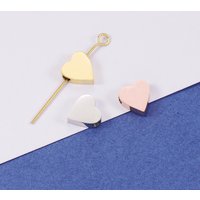 Fnixtar Mirror Polished Stainless Steel 1.8mm Small Hole Love Heart Charms Beads For Women DIY Jewelry Gift 3*8mm 20piece/lot