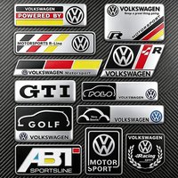 Volkswagen Series Aluminum Badge Car Body Stickers Decals Accessories For VW GTI Polo Golf Passat Tiguan T-ROC Arteon Jetta MK6