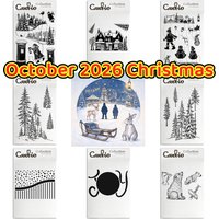 Octobre 2026 Nouvelle collection magique de Noël, collection d'achats multiples, pochoirs d'estampes transparents d'hiver pour la création de cartes, de scrapbooks et de modèles d'artisanat DIY