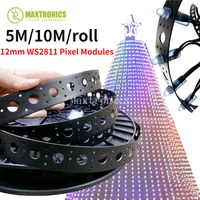 DIY 5M/10M Design Black Band Flexible Tape Build One LED Christmas Tree Mount Strip Rope for 12mm WS2811 LED Pixel String Module