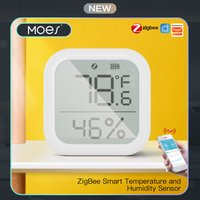 MOES Tuya ZigBee Smart Home Temperatur- und Feuchtigkeitssensor mit LED-Bildschirm funktioniert mit Google Assistant und Tuya Zigbee Hub