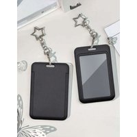 This card holder, with a star-shaped pendant, can be used as a bag charm or keychain. It can store ID cards, celebrity cards,