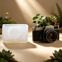 Retro Camera Flower Pot Silicone Mold 3D Vintage Camera Succulent Planter Cement Clay Pen Holder Craft Supplies Mold Home Decor