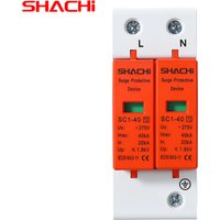 SHACHI 2P AC Surge Protector SPD Surge Protection Device 275V 385V 20KA 40KA 60KA Voltage Protector Solar Photovoltaic Arrester